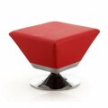 Designed To Furnish Diamond Red & Polished Chrome Swivel Ottoman 15.7 x 19.7 x 19.7 in. DE3585649